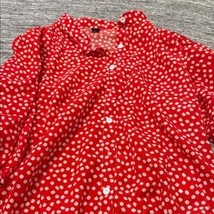 Red Floral Kids Shirt